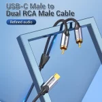 Vention Type-C to 2RCA Male Audio Cable 1.5M