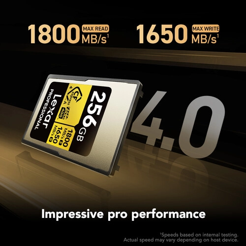 Lexar 256GB 1800/1650MB/S GOLD CFexpress 4.0 Type A Memory Card