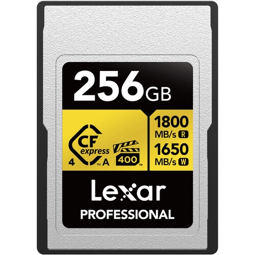 Lexar 256GB 1800/1650MB/S GOLD CFexpress 4.0 Type A Memory Card