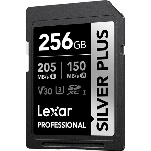 Lexar 256GB 255/180MB/S Professional SILVER PLUS UHS-I SDXC Memory Card