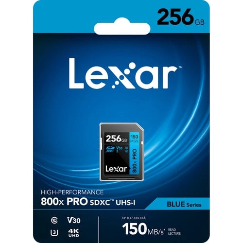 Lexar 256GB 150/45 MB/S High-Performance 800x UHS-I SDXC Card