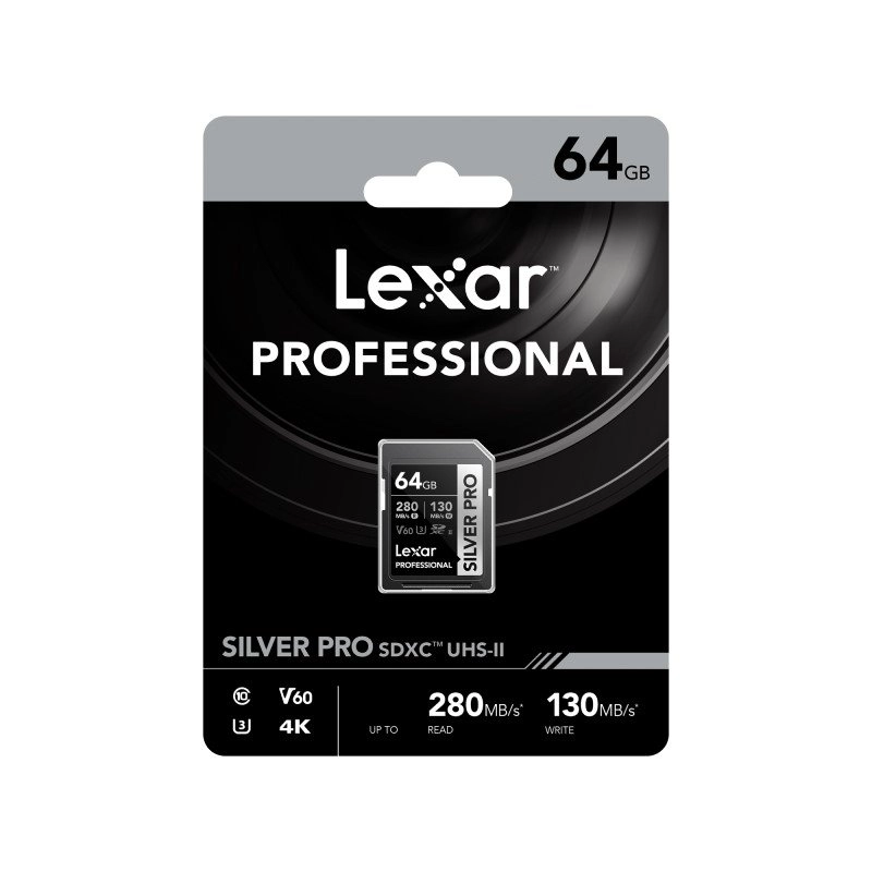 Lexar 64GB 280/130mb/s Professional SILVER PRO SDXC UHS-II Card Lexar 64GB 280/130mb/s Professional SILVER PRO SDXC UHS-II Card