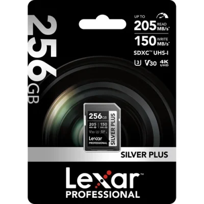 Lexar 256GB 255/180MB/S Professional SILVER PLUS UHS-I SDXC Memory Card