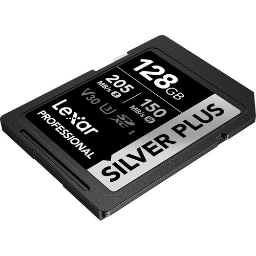 Lexar 128GB 255/180MB/S SILVER PLUS UHS-I SDXC Memory Card