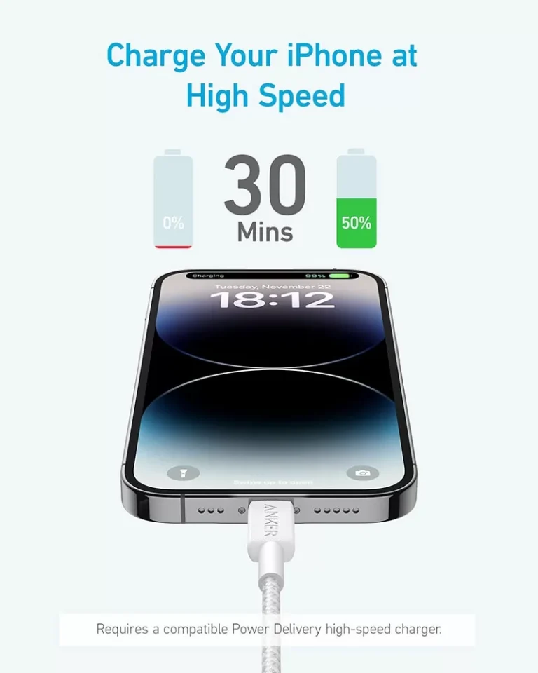 Anker 322 USB-C to Lightning Cable (3ft) Nylon Braided