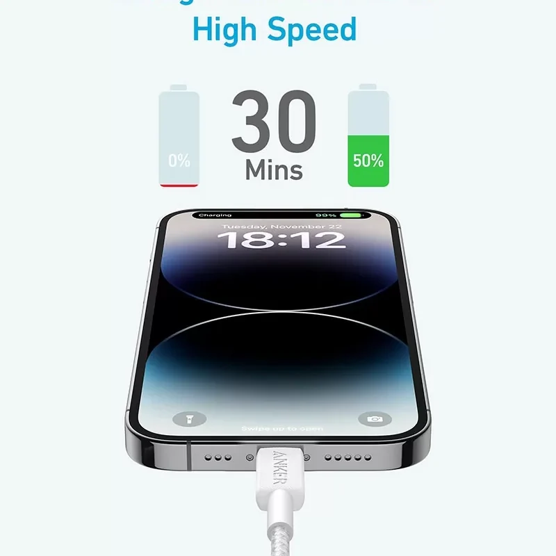 Anker 322 USB-C to Lightning Cable (3ft) Nylon Braided