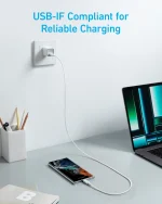 Anker 322 USB-C to Lightning Cable (3ft) Nylon Braided