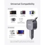 Anker Nano Car Charger (75W, USB-C Port, with Built in Retractable USB-C Cable)