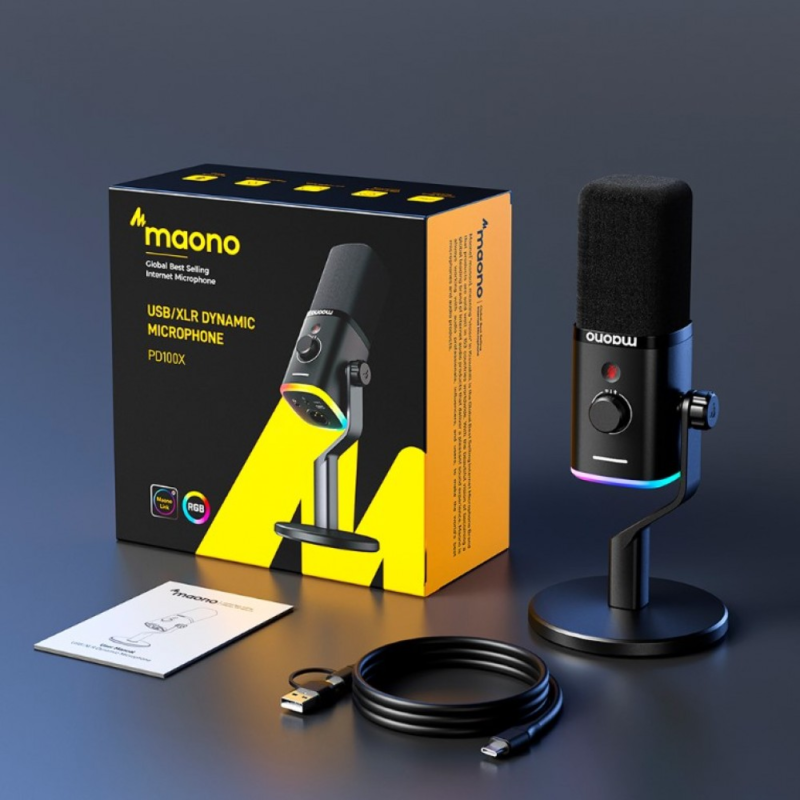 Maono PD100X XLR/USB Podcast Dynamic Microphone