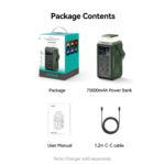 JOYROOM JR-PBF1 75,000mAh, 100W, Built-in Night Light Portable Power Station