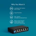D-Link DGS-F1006P-E 250M 6-Port 1000Mbps PoE Switch