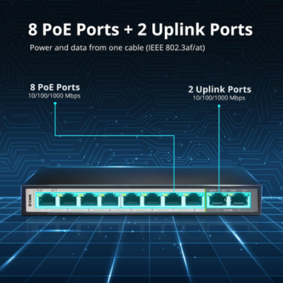 D-Link DES-F1010P-E/B 10-port Long Range PoE Switch