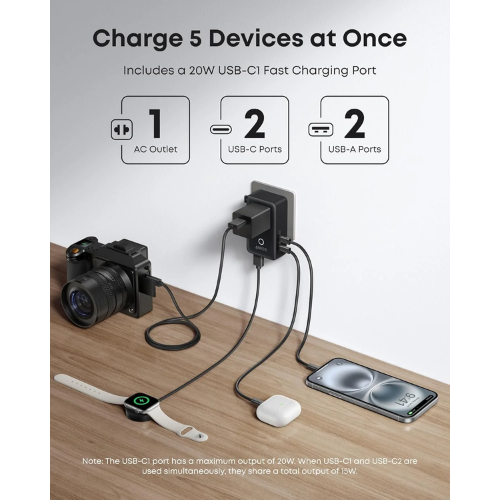 Anker Nano Travel Adapter (5-in-1, 20W,