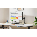 Monitor compatibility: Supports 22–35 inch LCD/LED screens Weight capacity: 2–12 kg, depending on product variant and listing Gas-spring arm: Provides smooth, balanced height adjustment VESA compatibility: 75 x 75 mm and 100 x 100 mm mounting patterns Full-motion adjustment: 360° rotation, ±90° swivel, and +85° to -30° tilt Maximum extension: Up to 560 mm for flexible screen positioning Mounting options: Desk clamp and grommet-hole installation
