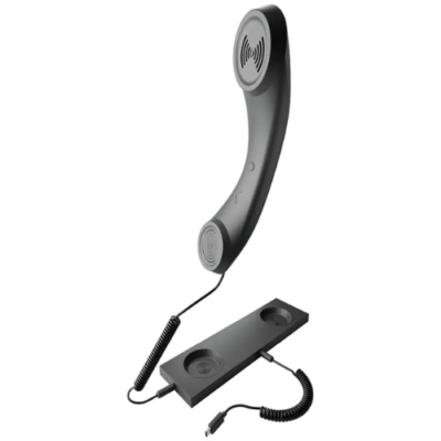 Porodo Classic Retro Type-C Phone Handset with Noise Cancelling and Stand