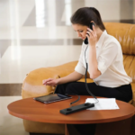 Porodo Classic Retro Type-C Phone Handset with Noise Cancelling and Stand